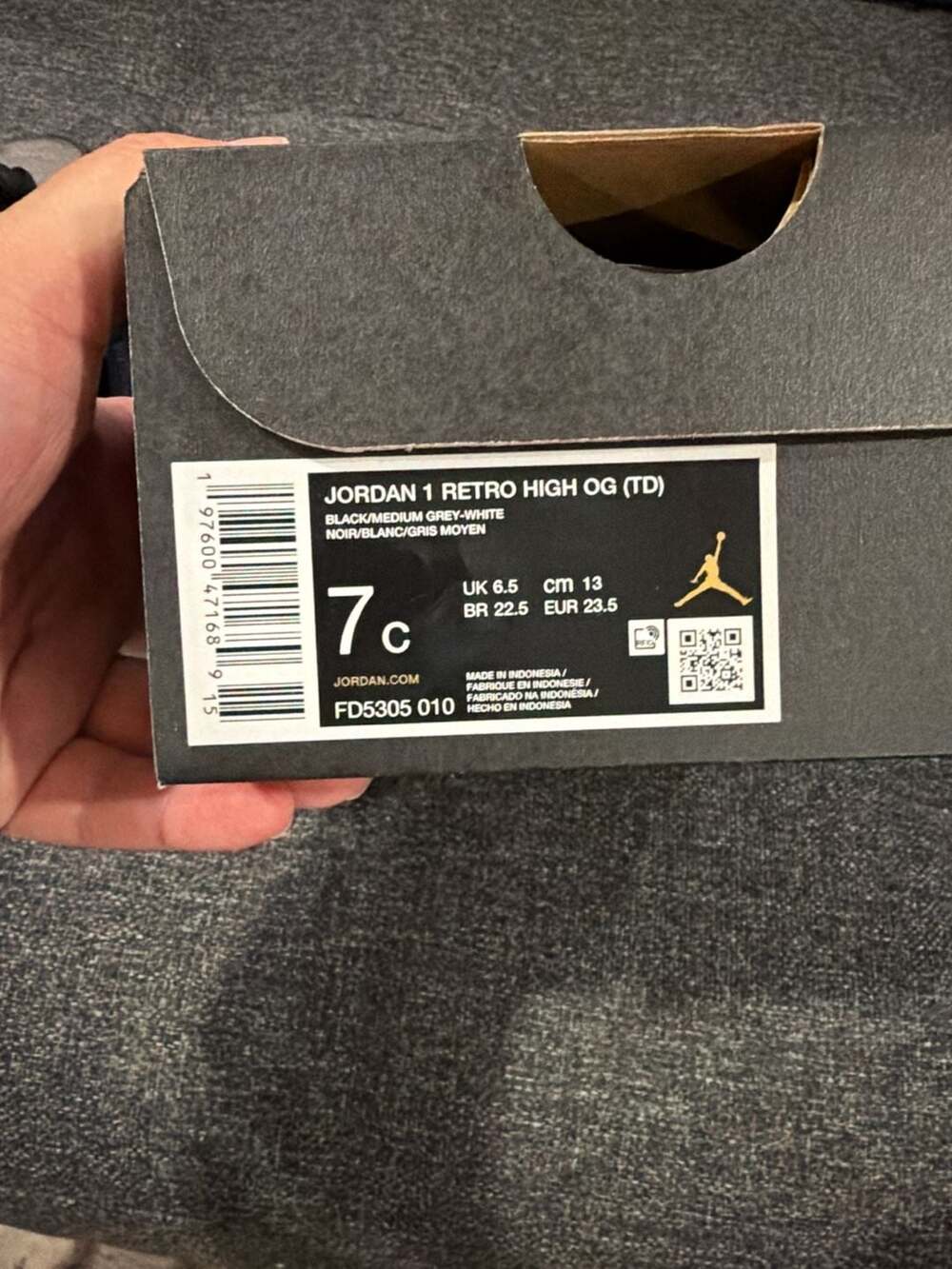 Nike Air Jordan 1 Retro High OG 'Satin Shadow' Toddler Shoes FD5305-010 - 7c - Picture 8 of 9